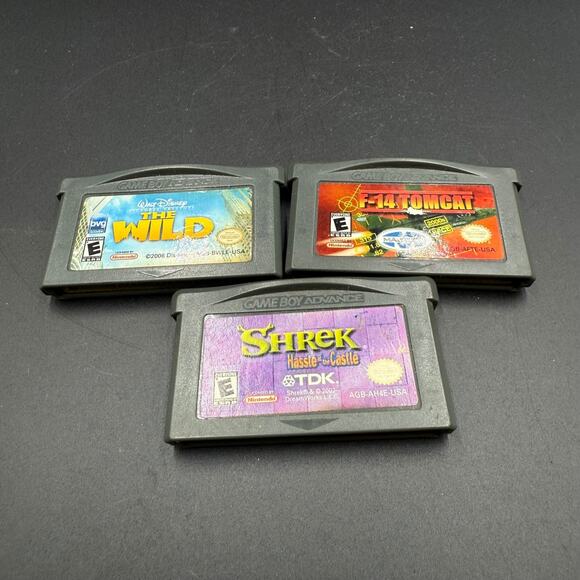 Gameboy Advance Game Lot of 3 Shrek, The Wild, F14 Tomcat - Picture 1 of 9